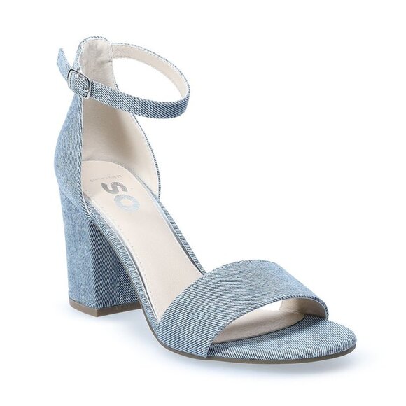 SO Shoes - SO® Women's Heeled Dress Sandals Denim size 7.5